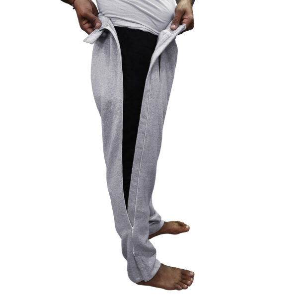 Men’s Adaptive Side Zip Fleece Pants-Easy Dressing Sweatpants - wearly
