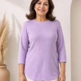 Women’s Soft 3/4 Sleeve Open-Back Adaptive Top
