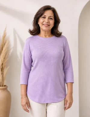 Women’s Soft 3/4 Sleeve Open-Back Adaptive Top