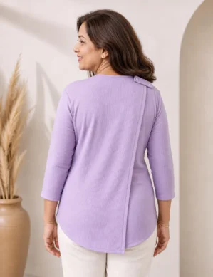 Women’s Soft 3:4 Sleeve Open-Back Adaptive Top-wearly Women’s Soft 3/4 Sleeve Open-Back Adaptive Top