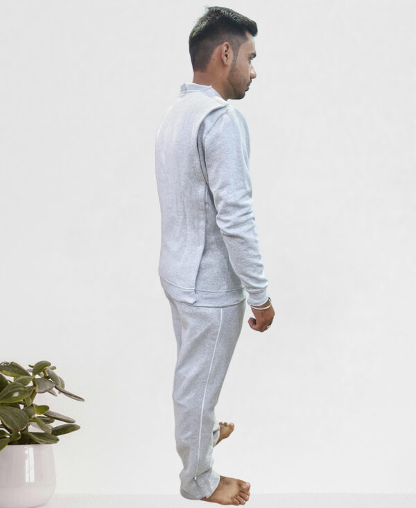 Men's Adaptive Easy Access Fleece Tracksuit Side Zip-Pants and Open-Back Sweatshirt - wearly.in