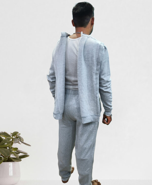 Men's Adaptive Easy Access Fleece Tracksuit Side Zip-Pants and Open-Back Sweatshirt - wearly.in