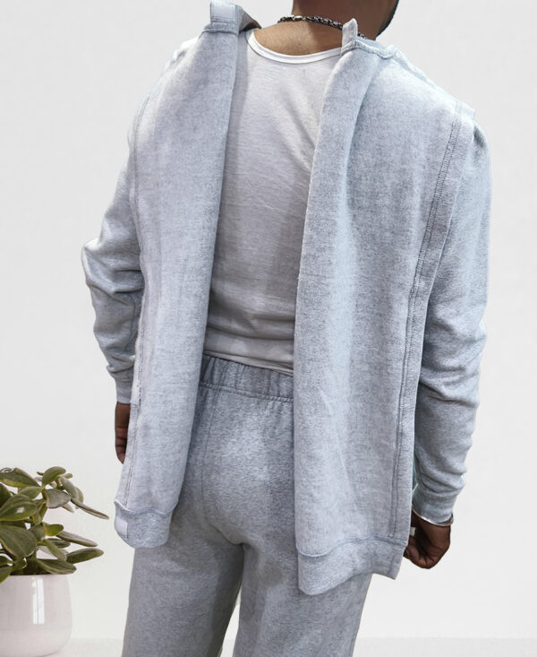 Men's Adaptive Easy Access Fleece Tracksuit Side Zip-Pants and Open-Back Sweatshirt - wearly.in