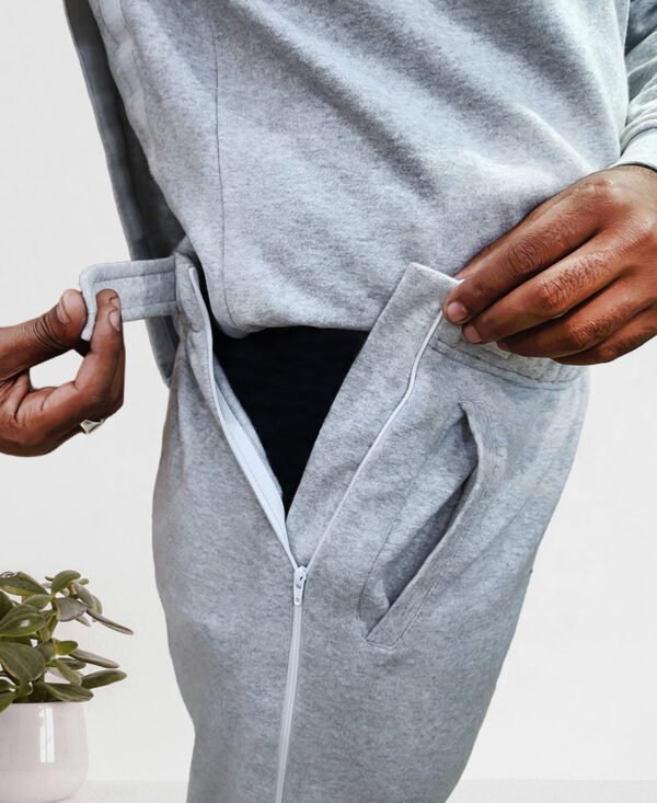 Men's Adaptive Easy Access Fleece Tracksuit Side Zip-Pants and Open-Back Sweatshirt - wearly.in
