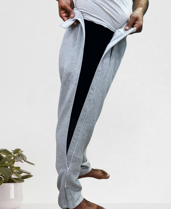 Men's Adaptive Easy Access Fleece Tracksuit Side Zip-Pants and Open-Back Sweatshirt - wearly.in