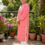 Adaptive Kurti for Elderly Women | Front Open Velcro Patient Clothing