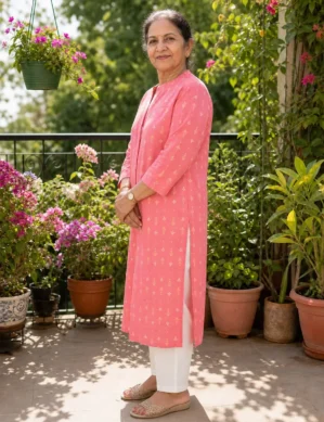Adaptive Kurti for Elderly Women | Front Open Velcro Patient Clothing-02 Adaptive Kurti for Elderly Women | Front Open Velcro Patient Clothing