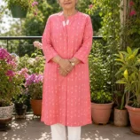 Adaptive Kurti for Elderly Women | Front Open Velcro Patient Clothing