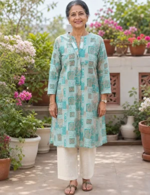 Front Open Adaptive Kurti for Women | Velcro Closure Easy Dressing Wear