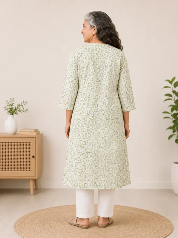 Women's Easy Access Front Open Adaptive Kurti with Velcro Closure for Seniors