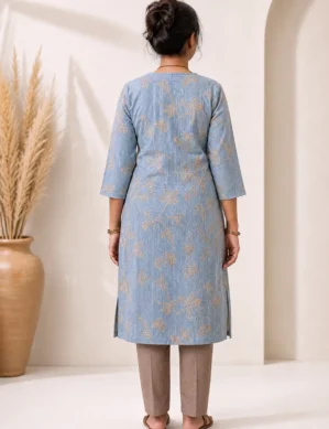 Adaptive Front Open Velcro Kurti for Elderly Women-01 Adaptive Front Open Velcro Kurti for Elderly Women