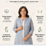 Adaptive Front Open Velcro Kurti for Elderly Women