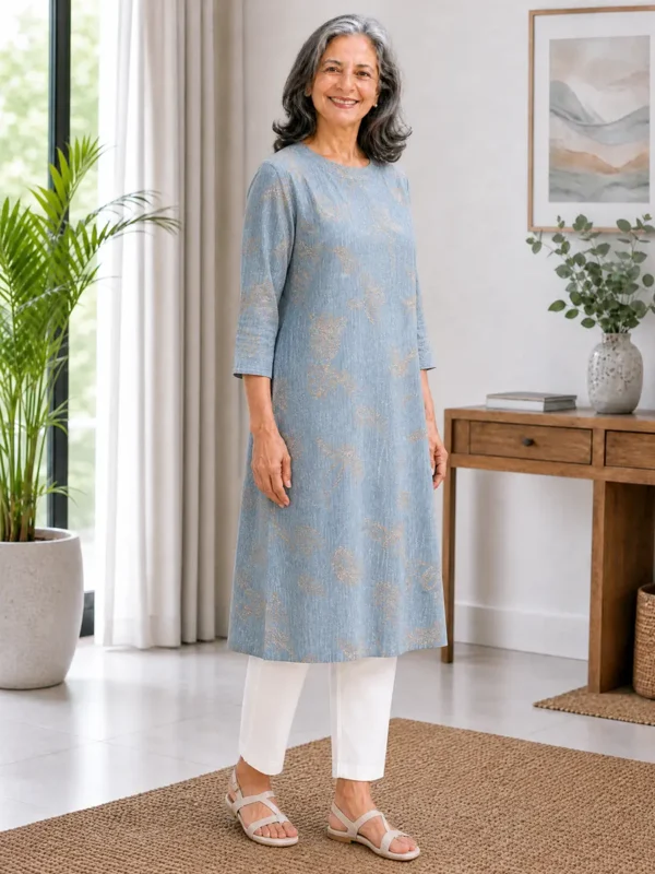 Adaptive Front Open Velcro Kurti for Elderly Women Adaptive Front Open Velcro Kurti for Elderly Women