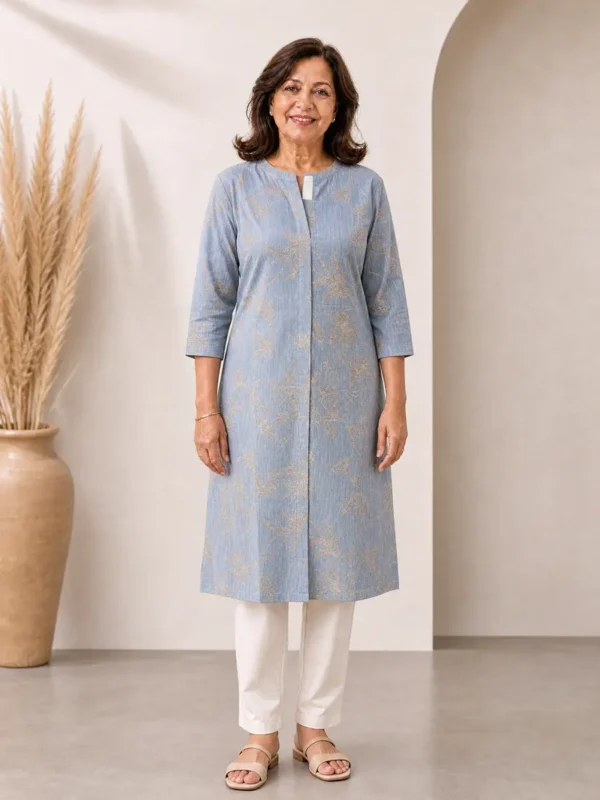 Adaptive Front Open Velcro Kurti for Elderly Women Adaptive Front Open Velcro Kurti for Elderly Women