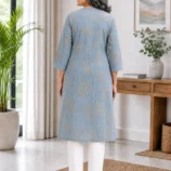 Adaptive Front Open Velcro Kurti for Elderly Women