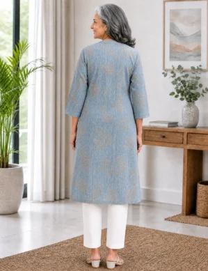 Adaptive Front Open Velcro Kurti for Elderly Women-wearly-01 Adaptive Front Open Velcro Kurti for Elderly Women