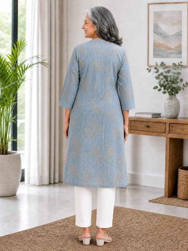 Adaptive Front Open Velcro Kurti for Elderly Women-wearly-01 Adaptive Front Open Velcro Kurti for Elderly Women
