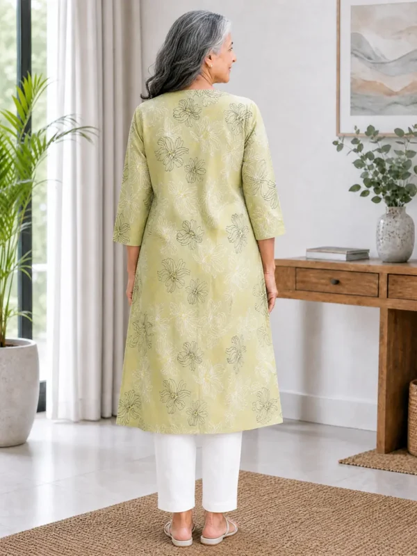Front Open Cotton Adaptive Kurti for Patient Care | Easy Velcro Closure for Women