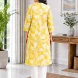 Women's Cotton Front Open Velcro Closure Kurti for Easy Dressing