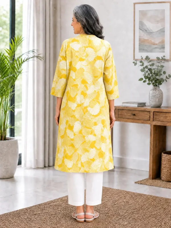 Womens Cotton Front Open Velcro Closure Kurti for Easy Dressing-wearly-01 Women's Cotton Front Open Velcro Closure Kurti for Easy Dressing