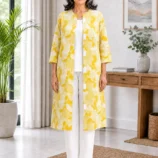Women's Cotton Front Open Velcro Closure Kurti for Easy Dressing