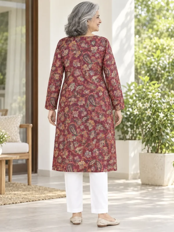 Cozy Elegance Front-Open Pashmina Kurti for Women-Winter Wear-02 Cozy Elegance Front-Open Pashmina Kurti for Women-Winter Wear